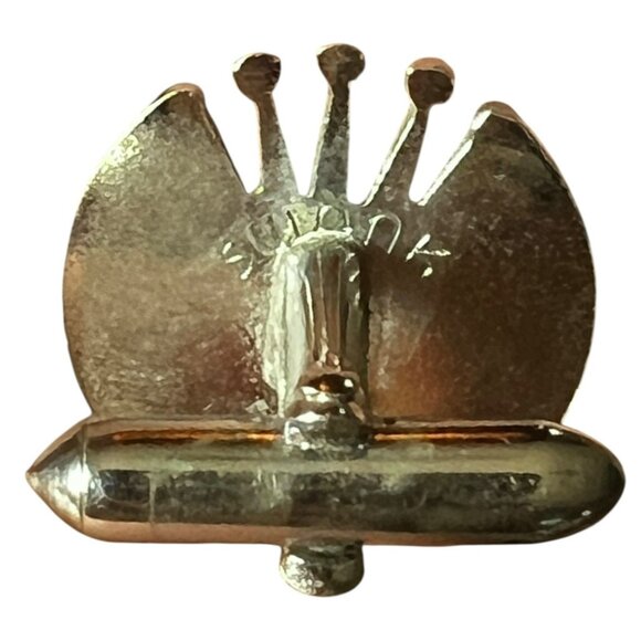 Swank MCM Silvertone Crown Design Cufflinks 7/8" Diameter Men's Dressy Career - Picture 3 of 5